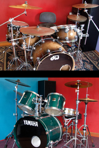 Drum Workshop and Yamaha drum kits